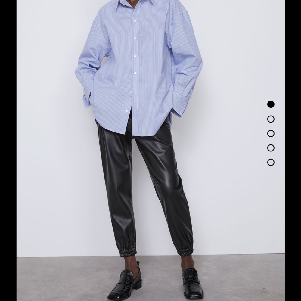 NWT Zara High-Waisted Faux Leather Joggers